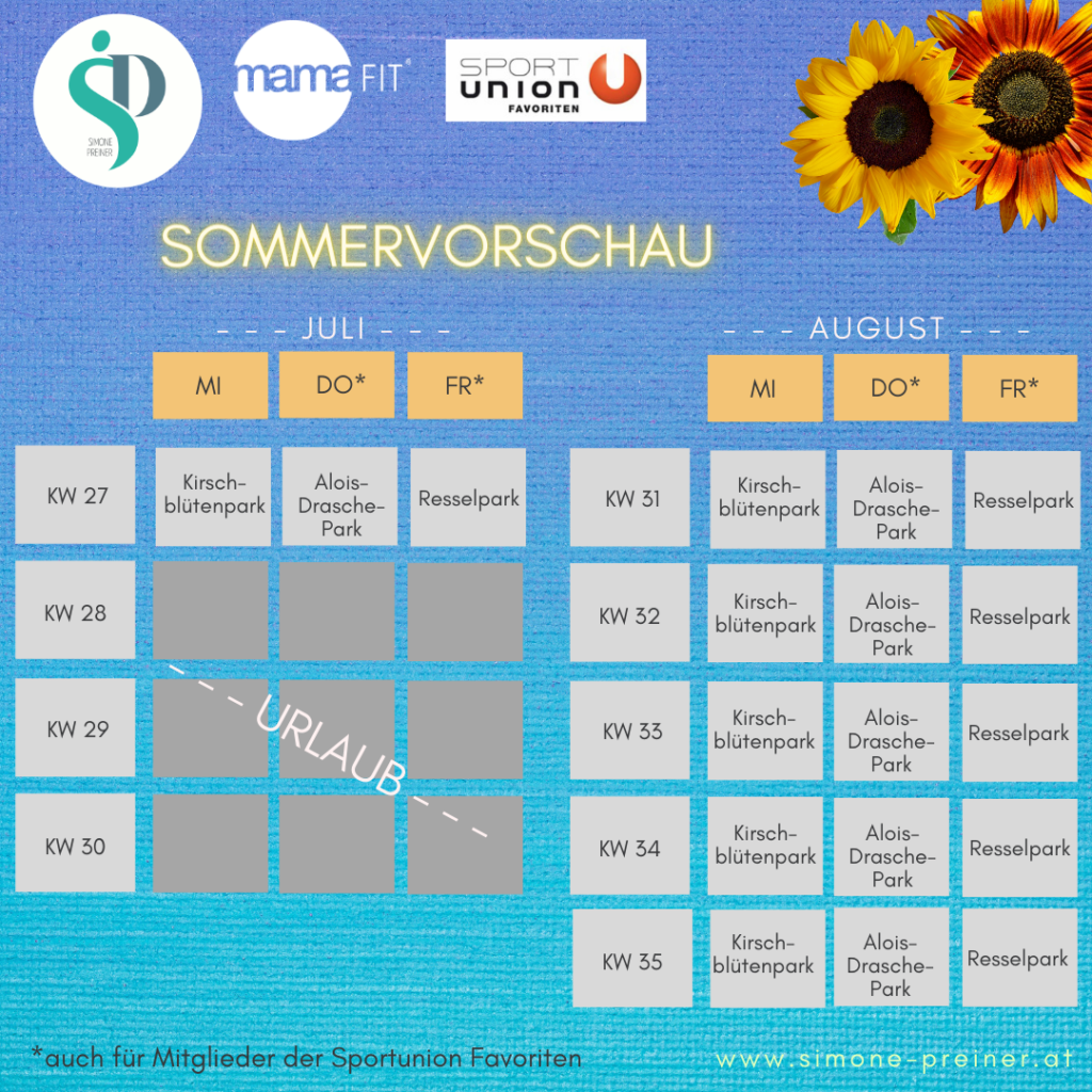 Sommervorschau bei mamaFIT mit Simone